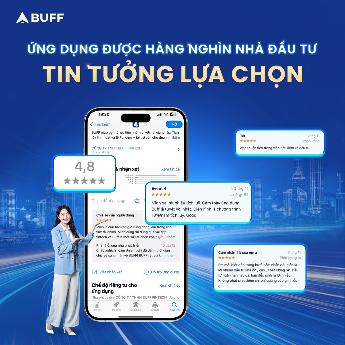 BUFF được nhiều người khách hàng tin dùng nhờ tính minh bạch và uy tín